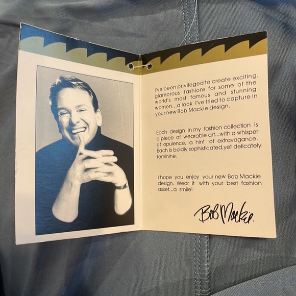 Bob Mackie wearable art maxi skirt stretch knit chambray smokey blue  lined 3X - Picture 10 of 11